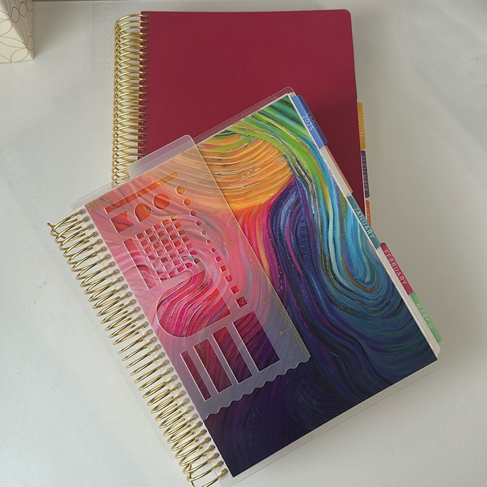 Brand new Erin Condren 7x9 Evolve Daily Duo Live Planners with gold coils